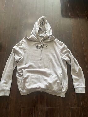 All Saints Light Gray Pullover Hoodie with Logo
